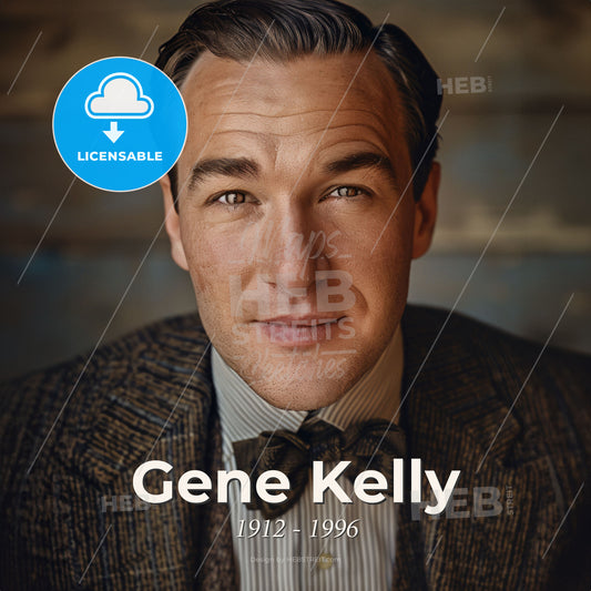 Gene Kelly, 1912 - 1996, American dancer and actor - A Man In A Suit And Bow Tie Print Template