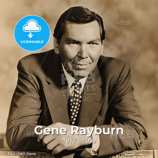 Gene Rayburn, 1917 - 1999, American TV show host - A Man In A Suit And Tie Print Template