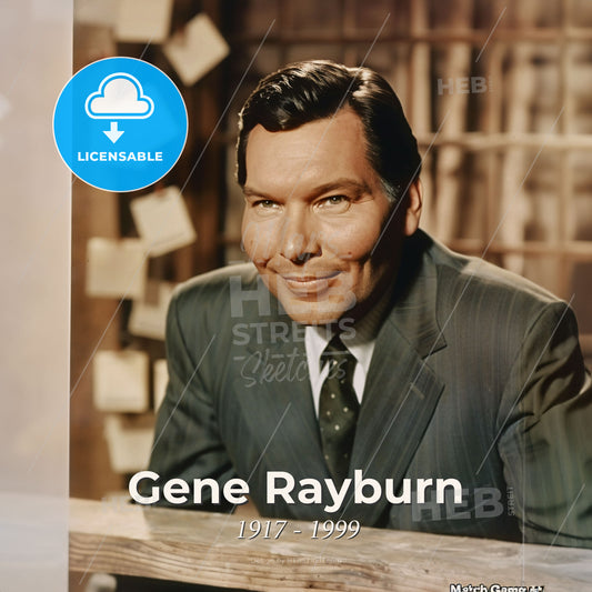 Gene Rayburn, 1917 - 1999, American TV show host - A Man In A Suit Print Template
