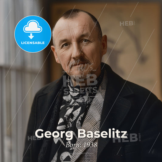 Georg Baselitz, Born: 1938, German painter - A Man In A Black Coat Print Template