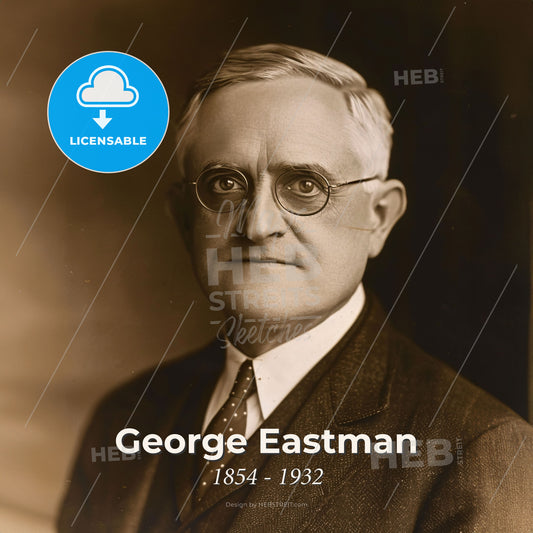 George Eastman, 1854 - 1932, American inventor and entrepreneur - A Man Wearing Glasses And A Suit Print Template