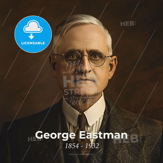 George Eastman, 1854 - 1932, American inventor and entrepreneur - A Man In A Suit And Tie Print Template