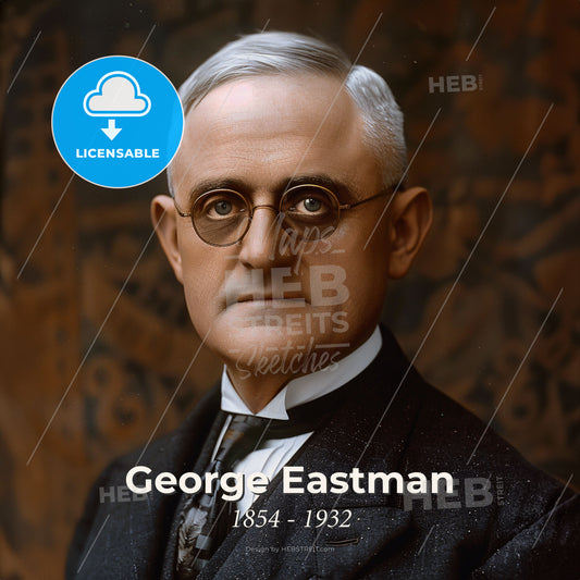 George Eastman, 1854 - 1932, American inventor and entrepreneur - A Man Wearing Glasses And A Suit Print Template