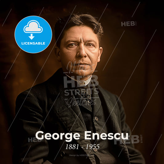 George Enescu, 1881 - 1955, Romanian composer and violinist - A Man In A Suit Print Template