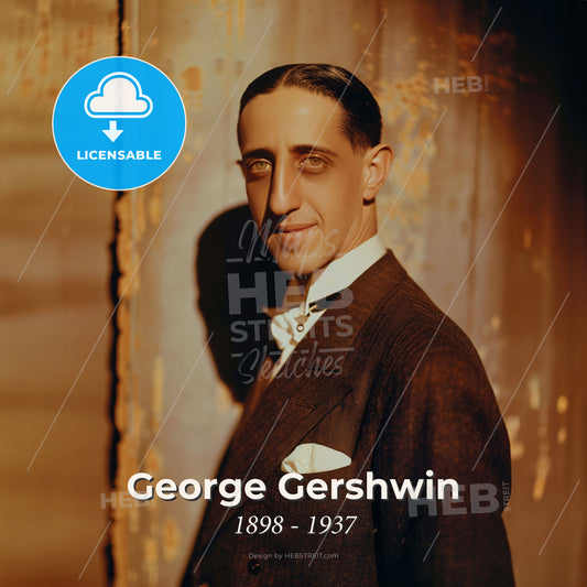 George Gershwin, 1898 - 1937, American composer - A Man In A Suit Print Template