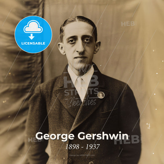 George Gershwin, 1898 - 1937, American composer - A Man In A Suit Print Template