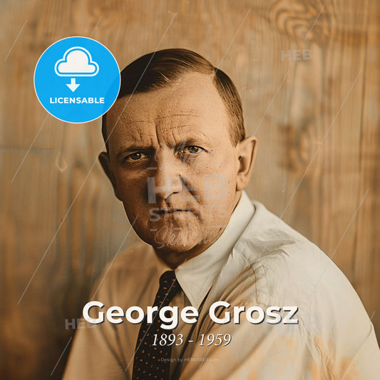 George Grosz, 1893 - 1959, German artist - A Man In A Tie Print Template