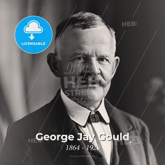 George Jay Gould, 1864 - 1923, American financier and railway executive - A Man With A Mustache Print Template