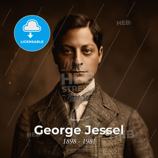 George Jessel, 1898 - 1981, American comedian and showmaster - A Man In A Suit Print Template