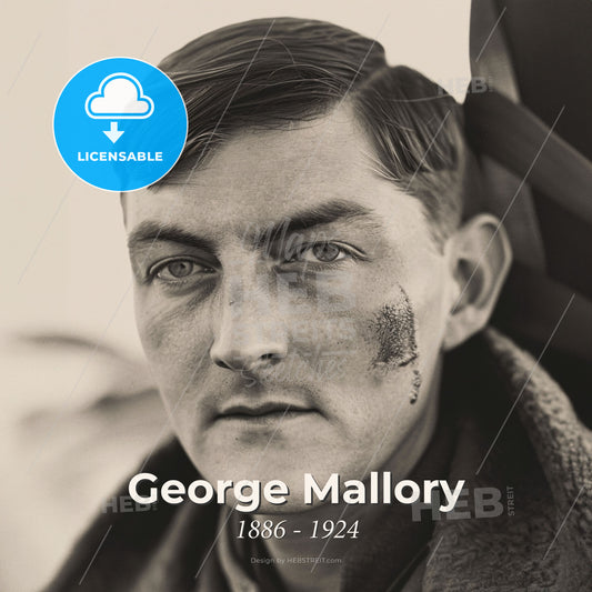 George Mallory, 1886 - 1924, British mountaineer - A Man With A Black Mark On His Face Print Template