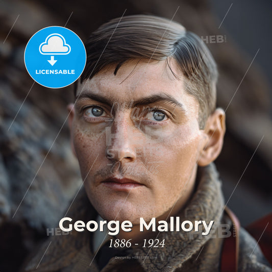 George Mallory, 1886 - 1924, British mountaineer - A Man With Blue Eyes Print Template