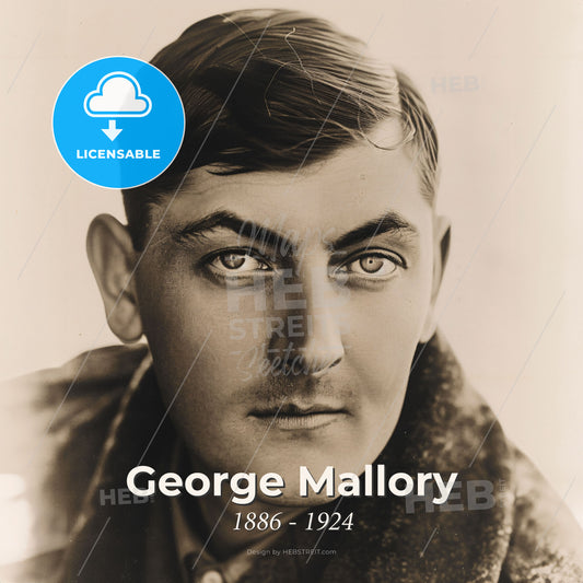 George Mallory, 1886 - 1924, British mountaineer - A Man With Short Hair And A Mustache Print Template
