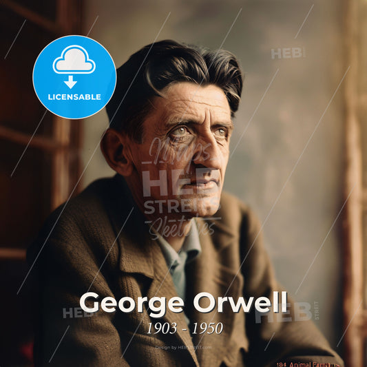 George Orwell, 1903 - 1950, British writer - A Man In A Suit Print Template