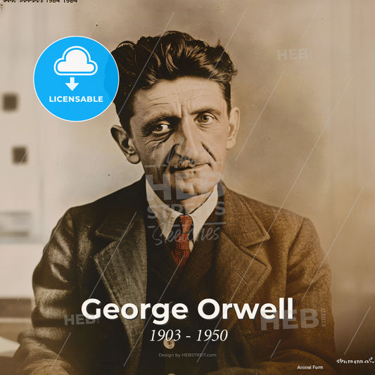 George Orwell, 1903 - 1950, British writer - A Man In A Suit And Tie Print Template