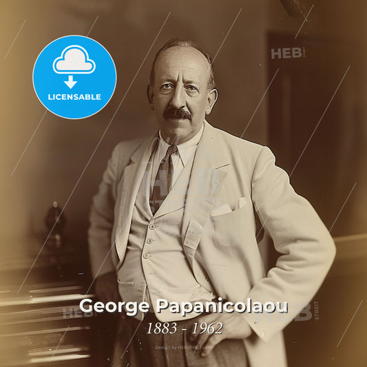 George Papanicolaou, 1883 - 1962, Greek-American pathologist - A Man In A Suit And Tie Print Template