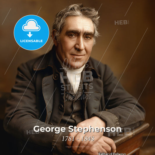 George Stephenson, 1781 - 1848, British engineer - A Man In A Suit Print Template