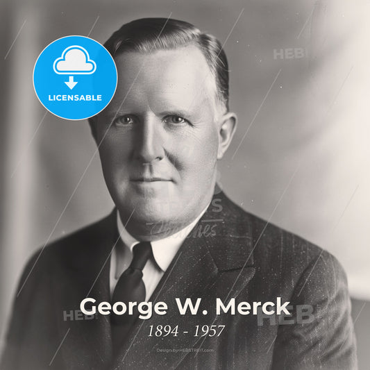 George W. Merck, 1894 - 1957, American pharmaceutical executive - A Man In A Suit And Tie Print Template