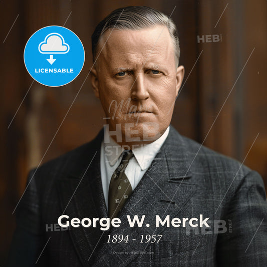 George W. Merck, 1894 - 1957, American pharmaceutical executive - A Man In A Suit Print Template