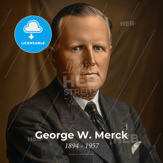 George W. Merck, 1894 - 1957, American pharmaceutical executive - A Man In A Suit Print Template