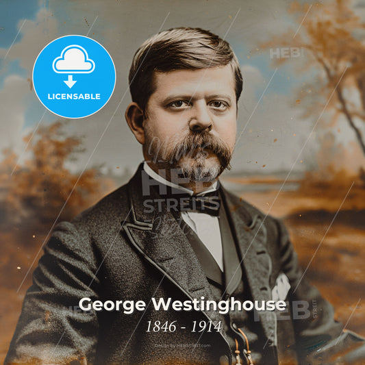 George Westinghouse, 1846 - 1914, American entrepreneur and engineer - A Man In A Suit Print Template