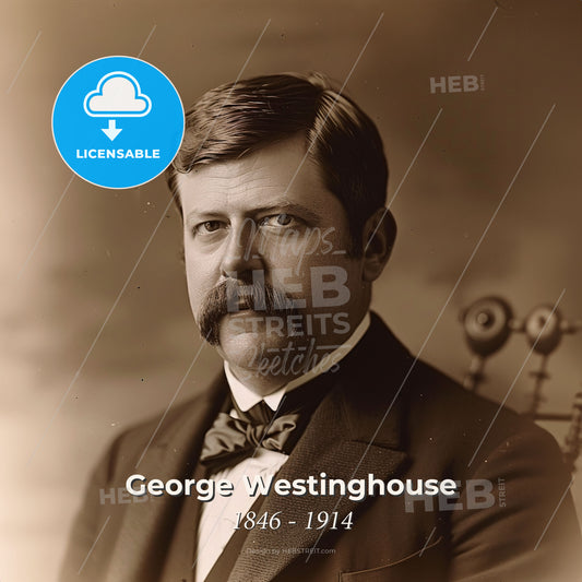 George Westinghouse, 1846 - 1914, American entrepreneur and engineer - A Man With A Mustache Print Template