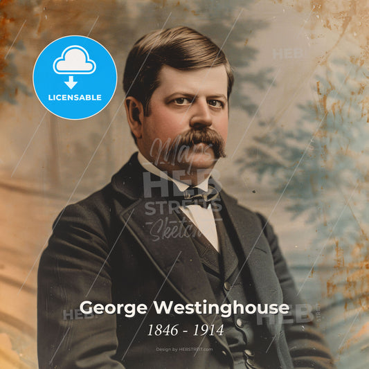 George Westinghouse, 1846 - 1914, American entrepreneur and engineer - A Man With A Mustache Print Template