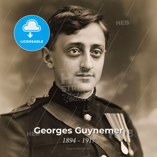 Georges Guynemer, 1894 - 1917, French fighter ace and aviator - A Man In A Uniform Print Template