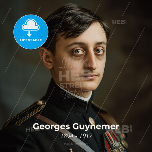 Georges Guynemer, 1894 - 1917, French fighter ace and aviator - A Man In A Military Uniform Print Template