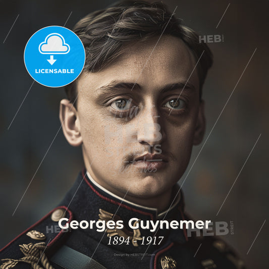 Georges Guynemer, 1894 - 1917, French fighter ace and aviator - A Man In A Military Uniform Print Template