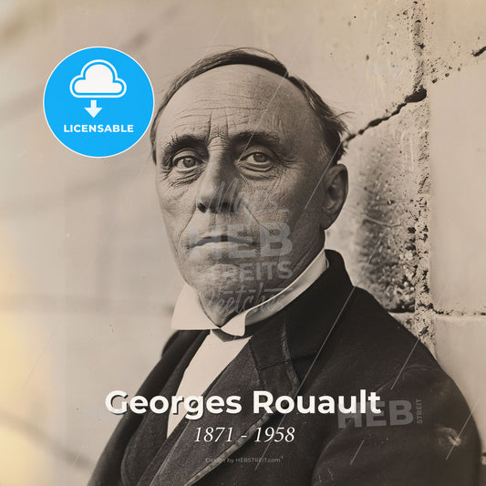 Georges Rouault, 1871 - 1958, French painter - A Man Leaning Against A Wall Print Template