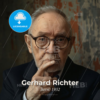 Gerhard Richter, Born: 1932, German painter - A Man With His Finger On His Chin Print Template