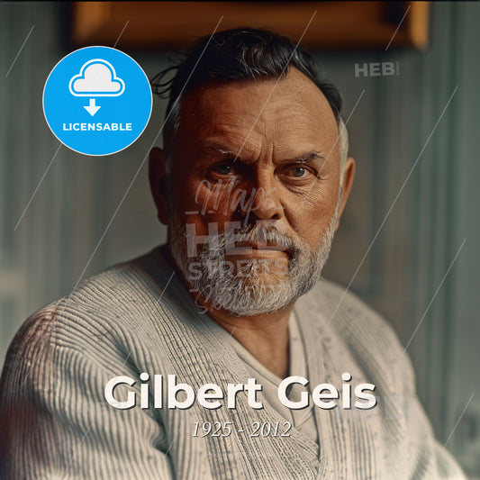 Gilbert Geis, 1925 - 2012, American criminologist - A Man With A Beard Print Template