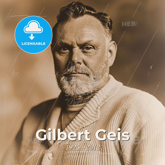 Gilbert Geis, 1925 - 2012, American criminologist - A Man With A Beard And Mustache Print Template