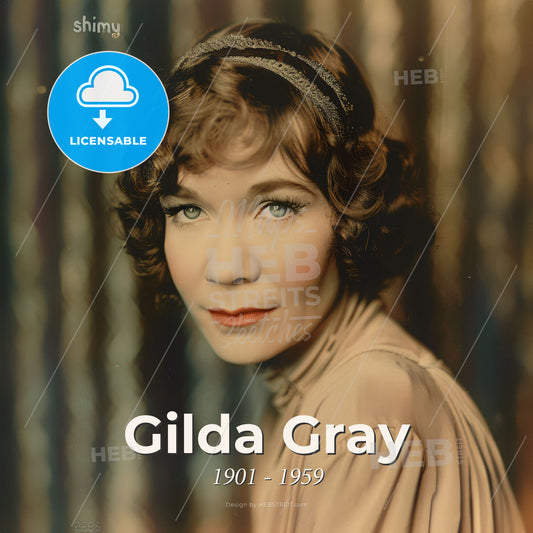 Gilda Gray, 1901 - 1959, Polish-American actress and dancer - A Woman With A Gold Headband Print Template