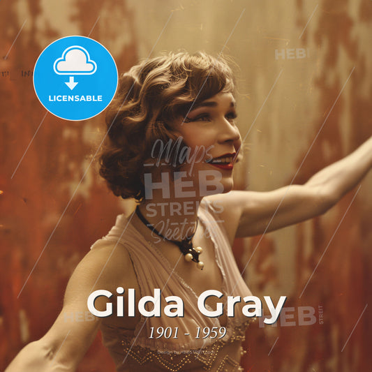 Gilda Gray, 1901 - 1959, Polish-American actress and dancer - A Woman In A Dress Print Template