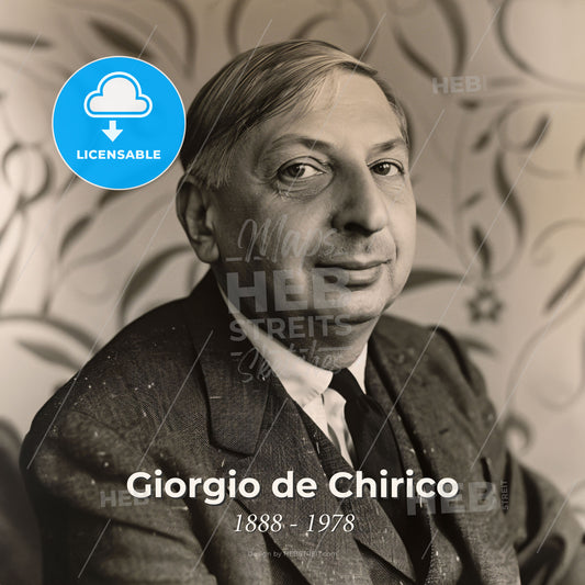 Giorgio de Chirico, 1888 - 1978, Italian surrealist painter - A Man In A Suit And Tie Print Template