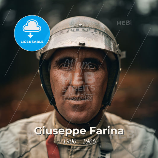 Giuseppe Farina, 1906 - 1966, Italian racing driver - A Man Wearing A Helmet Print Template