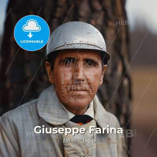 Giuseppe Farina, 1906 - 1966, Italian racing driver - A Man Wearing A Helmet Print Template