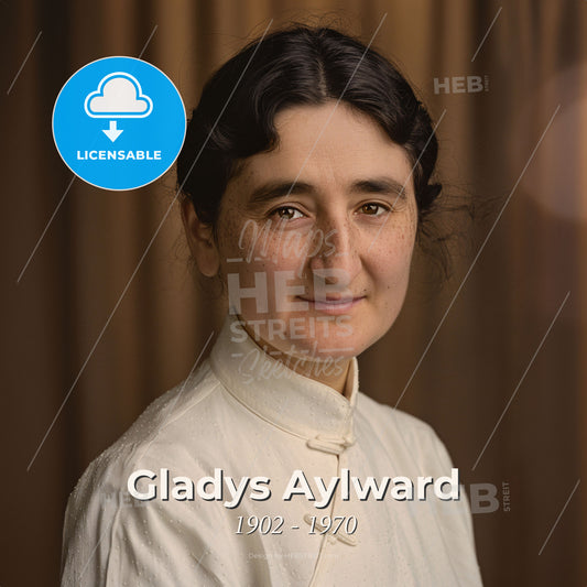 Gladys Aylward, 1902 - 1970, British missionary - A Woman In A White Shirt Print Template