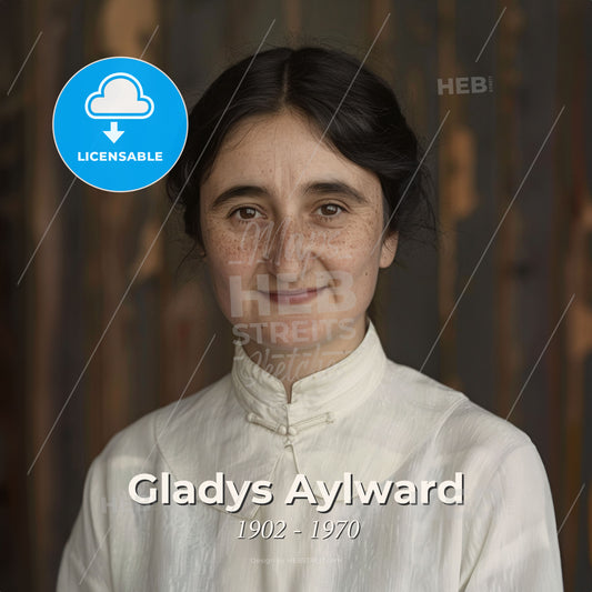 Gladys Aylward, 1902 - 1970, British missionary - A Woman In A White Shirt Print Template