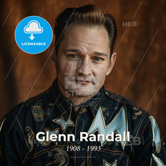 Glenn Randall, 1908 - 1993, American stuntman and actor - A Man In A Black Shirt Print Template