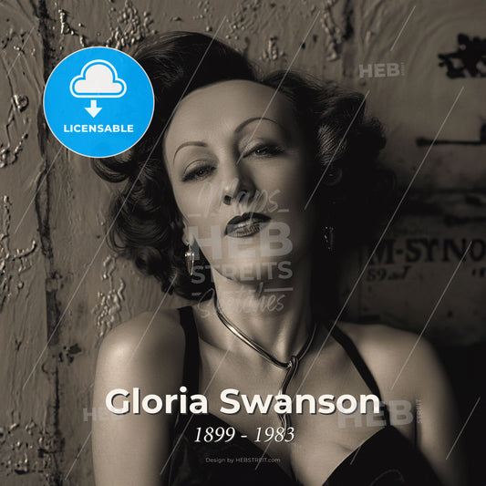 Gloria Swanson, 1899 - 1983, American actress - A Woman Leaning Against A Wall Print Template