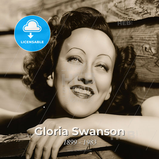 Gloria Swanson, 1899 - 1983, American actress - A Woman Leaning On A Wall Print Template