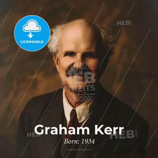 Graham Kerr, Born: 1934, British chef - A Man With A Mustache Print Template