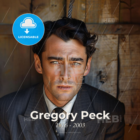 Gregory Peck, 1916 - 2003, American actor - A Man In A Suit Print Template