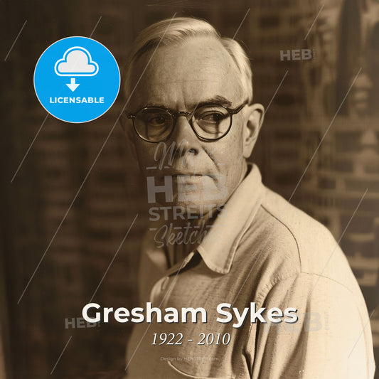 Gresham Sykes, 1922 - 2010, American criminologist - A Man Wearing Glasses And A Polo Shirt Print Template