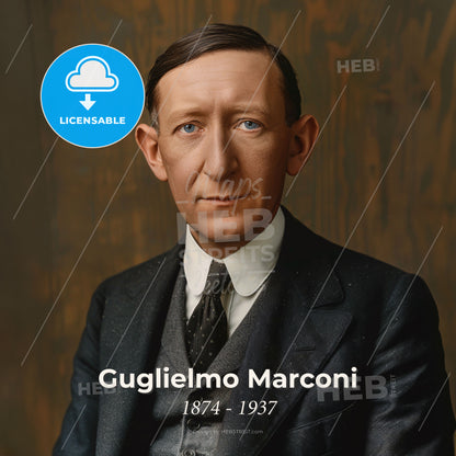 Guglielmo Marconi, 1874 - 1937, Italian inventor - A Man In A Suit Print Template
