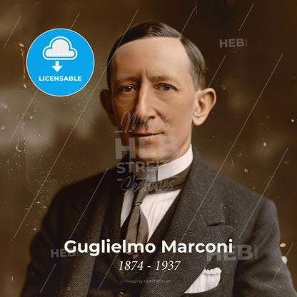 Guglielmo Marconi, 1874 - 1937, Italian inventor - A Man In A Suit Print Template