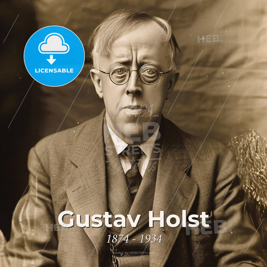 Gustav Holst, 1874 - 1934, British composer - A Man In A Suit And Tie Print Template