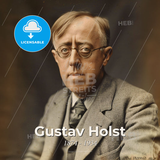 Gustav Holst, 1874 - 1934, British composer - A Man In A Suit And Tie Print Template